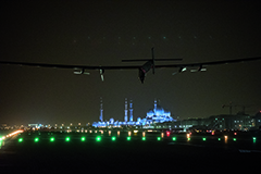 Abu Dhabi, UAE, July 26th 2016: Solar Impulse successfully landed in Abu Dhabi with Bertrand Piccard at the controls, completing the last leg of the Round-The-World journey. Departed from Abu Dhabi on march 9th 2015, the Round-the-World Solar Flight took more than 500 flight hours and covered 40’000 km. Swiss founders and pilots, Bertrand Piccard and André Borschberg aim to demonstrate how pioneering spirit, innovation and clean technologies can change the world. The duo took turns flying Solar Impulse 2, changing at each stop and will fly over the Arabian Sea, to India, to Myanmar, to China, across the Pacific Ocean, to the United States, over the Atlantic Ocean to Southern Europe or Northern Africa before finishing the journey by returning to the initial departure point.